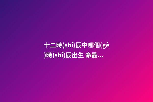 十二時(shí)辰中哪個(gè)時(shí)辰出生 命最高貴 財(cái)富如意一生